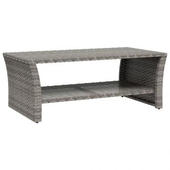 Couchtisch Grau 100x50x40 cm Poly Rattan
