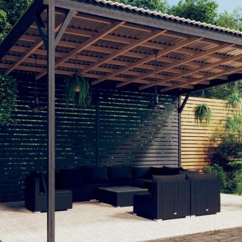 ARDEBO.de - 10-tlg. Garten-Lounge-Set mit Kissen Poly Rattan Schwarz