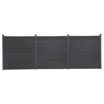 ARDEBO.de - Zaunelement-Set Grau 526x186 cm WPC