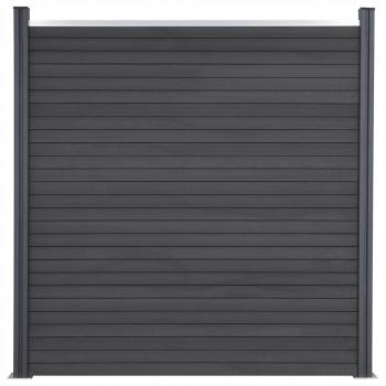 Zaunelement-Set Grau 526x186 cm WPC