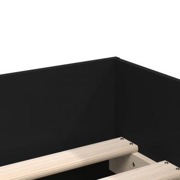 Bett mit Schubladen Schwarz 75x190 cm