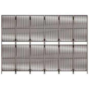 Paravent 6-tlg. Braun Poly Rattan