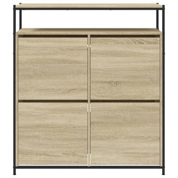Schuhschrank mit 4 Klappen Sonoma-Eiche 100x34x112 cm