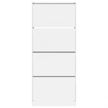 Schuhschrank mit 4 Klappen Weiß 80x34x187,5 cm