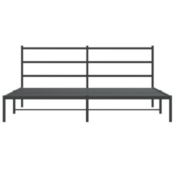 Bettgestell mit Kopfteil Metall Schwarz 200x200 cm