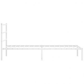 Bettgestell mit Kopfteil Metall Weiß 100x190 cm