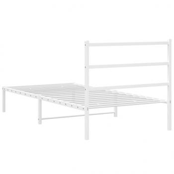 Bettgestell mit Kopfteil Metall Weiß 100x190 cm