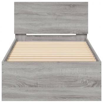 Bettgestell mit Kopfteil Grau Sonoma 90x200 cm Holzwerkstoff