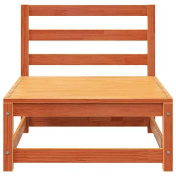 Gartensofa ohne Armlehnen mit Fußhocker Wachsbraun Kiefernholz