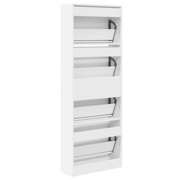 Schuhschrank Weiß 60x21x125,5 cm Holzwerkstoff