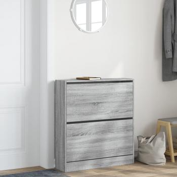 Schuhschrank Grau Sonoma 80x21x87,5 cm Holzwerkstoff