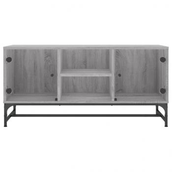 TV-Schrank mit Glastüren Grau Sonoma 102x37x50 cm