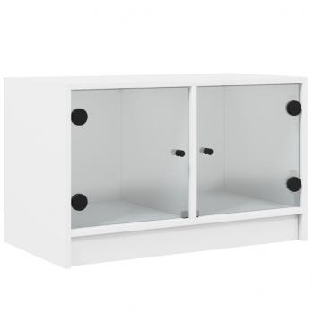TV-Schrank mit Glastüren Weiß 68x37x42 cm