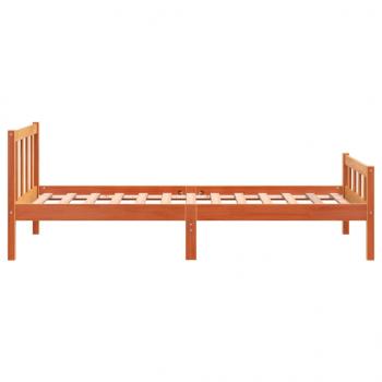 Massivholzbett ohne Matratze Wachsbraun 90x190 cm Kiefernholz