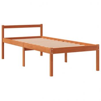 ARDEBO.de - Seniorenbett Wachsbraun 90x190 cm Massivholz Kiefer