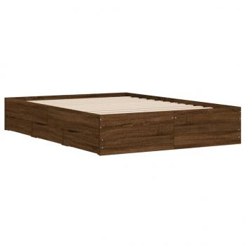Bettgestell mit Schubladen Braun Eichen-Optik 120x190 cm