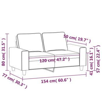 2-Sitzer-Sofa Weinrot 120 cm Stoff