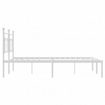 Bettgestell mit Kopfteil Metall Weiß 180x200 cm