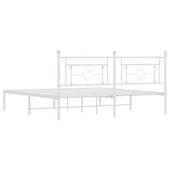 Bettgestell mit Kopfteil Metall Weiß 180x200 cm