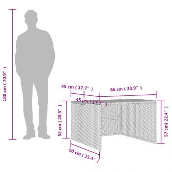 Mähroboter-Garage Schwarz 86x90x52/57 cm Poly Rattan
