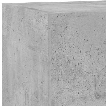 5-tlg. Wohnwand mit LED-Beleuchtung Betongrau Holzwerkstoff