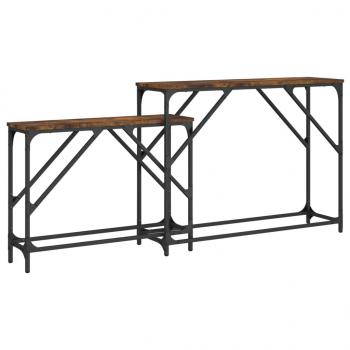 Konsolentische 2 Stk. Räuchereiche Holzwerkstoff