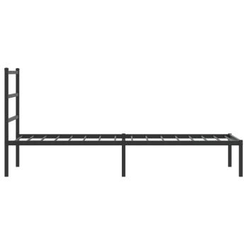 ARDEBO.de - Bettgestell mit Kopfteil Metall Schwarz 80x200 cm