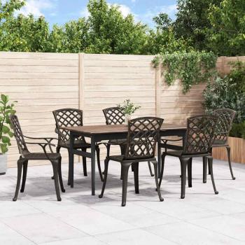 ARDEBO.de - Gartenstühle 6 Stk. Aluminiumguss Bronzen