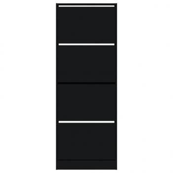Schuhschrank Schwarz 60x21x163,5 cm Holzwerkstoff