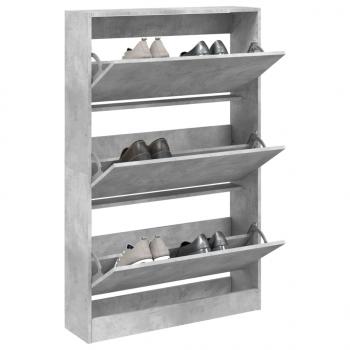 ARDEBO.de - Schuhschrank Betongrau 80x21x125,5 cm Holzwerkstoff