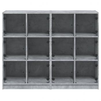 Bücherregal mit Türen Betongrau 136x37x109 cm Holzwerkstoff
