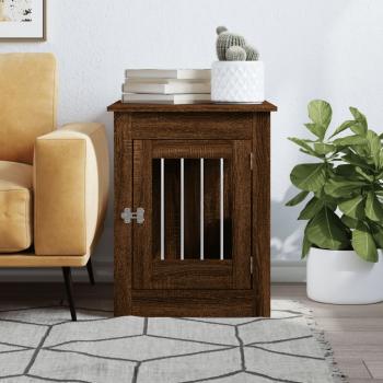 Hundekäfig im Möbelstil Braun Eichen-Optik 55x80x68 cm