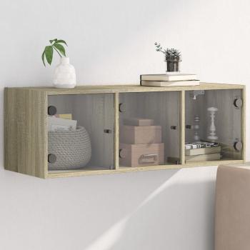 ARDEBO.de - Wandschrank mit Glastüren Sonoma-Eiche 102x37x35 cm