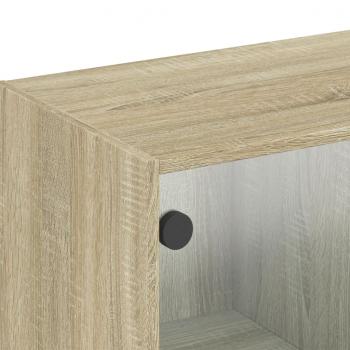 Wandschrank mit Glastüren Sonoma-Eiche 102x37x35 cm