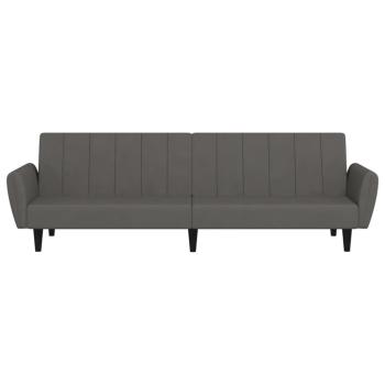 Schlafsofa 2-Sitzer Dunkelgrau Samt