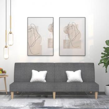 ARDEBO.de - Schlafsofa 2-Sitzer Hellgrau Stoff