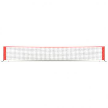 Tennisnetz Schwarz und Rot 600x100x87 cm Polyester