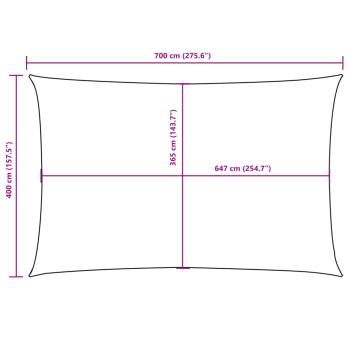 Sonnensegel Oxford-Gewebe Rechteckig 4x7 m Beige