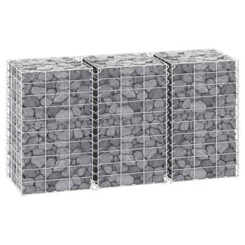 Gabionen-Hochbeete 3 Stk. 30x30x50 cm Eisen