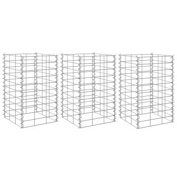 Gabionen-Hochbeete 3 Stk. 30x30x50 cm Eisen