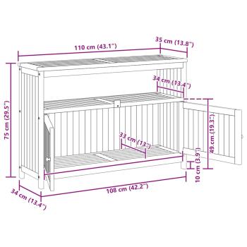 Garten-Konsolentisch 110x35x75 cm Massivholz Akazie