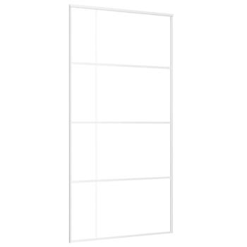 Schiebetür ESG Glas und Aluminium 102,5x205 cm Weiß