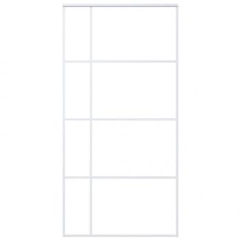 Schiebetür ESG Glas und Aluminium 102,5x205 cm Weiß