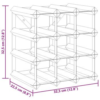 Weinregal für 12 Flaschen Schwarz Massivholz Kiefer