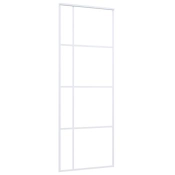 Schiebetür ESG-Mattglas und Aluminium 76x205 cm Weiß
