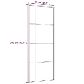 Schiebetür ESG-Mattglas und Aluminium 76x205 cm Weiß