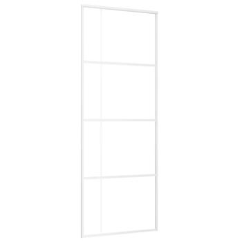 Schiebetür ESG-Mattglas und Aluminium 76x205 cm Weiß