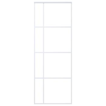 Schiebetür ESG-Mattglas und Aluminium 76x205 cm Weiß