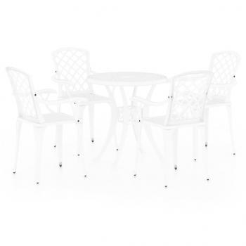 5-tlg. Bistro-Set Aluminiumguss Weiß