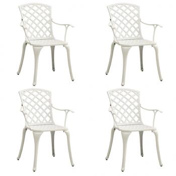 5-tlg. Bistro-Set Aluminiumguss Weiß